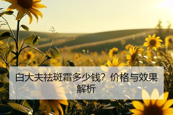 白大夫祛斑霜多少钱？价格与效果解析 | qutiyu